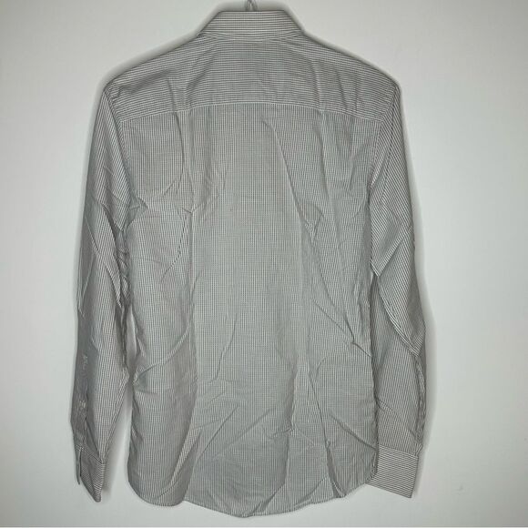 Gianni Versace Collection Size 38 Men's White/Gray/Black Designer Dress Shirt - Picture 5 of 11